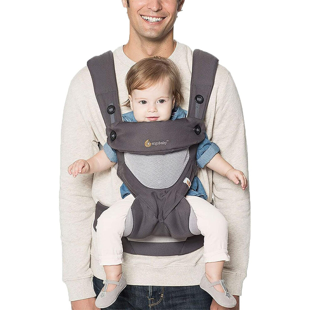 Ergobaby Baby Carrier for Toddler, 360 Cool Air Carbon Grey, 4-Position Ergonomic Child Carrier and Backpack