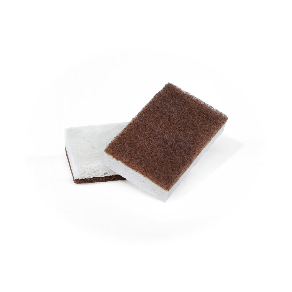 Full Circle In A Nutshell Scrubber Sponges, Set of 2 Walnut Shell Non-Scratch, Brown, 2 Count-image-OPC-P7HHHWZ-NEW