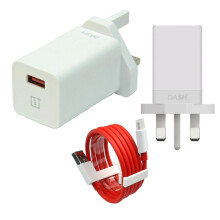 Official OnePlus Dash 20W 3 Pin UK Wall Fast Changer DC0504B4GB Red Dash Cable
