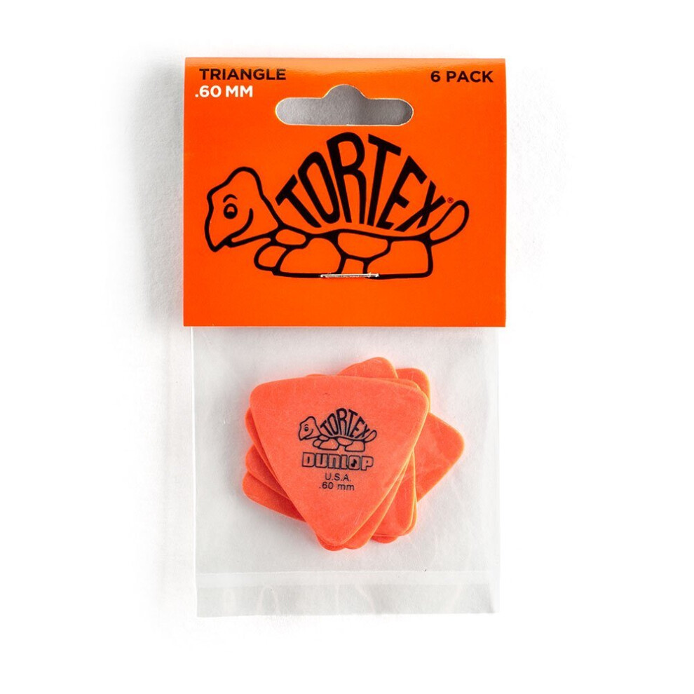 Dunlop 431P.60 Tortex Triangle, Orange, .60mm, 6/Player's Pack