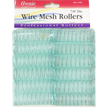 Annie 7/8" Wire Mesh Hair Rollers - 12-Pack - Imported from USA - Professional Curlers (Pins Not Included)
