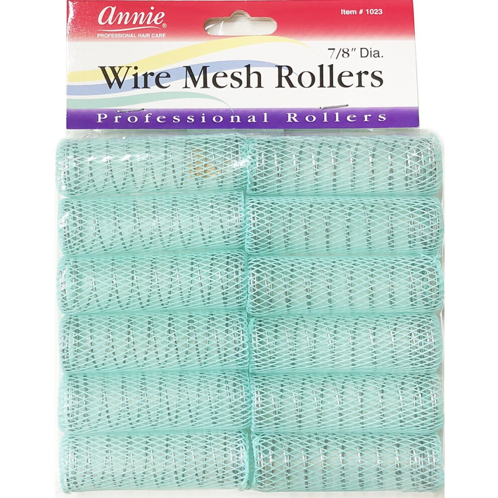 Annie 7/8" Wire Mesh Hair Rollers - 12 Pcs.