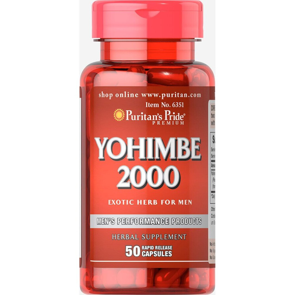 Puritans Pride Yohimbe 2000 Mg, 50 Count