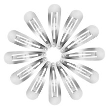 Hotop 50 Clip Hair Snap per Bambini, Ragazze e Donne, 50 mm (Argento)