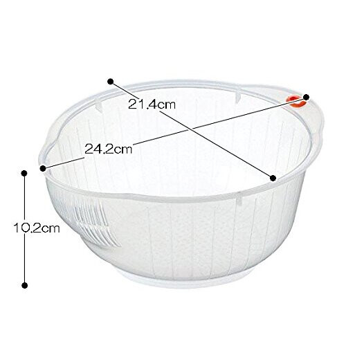Inomata Japanese Rice Washing Bowl with Strainer, 2 quart 1