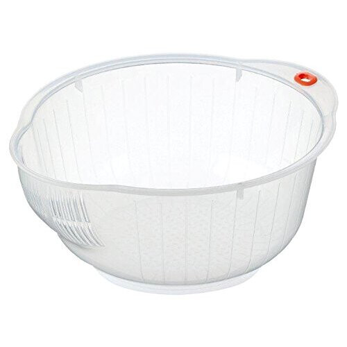Inomata Japanese Rice Washing Bowl with Strainer, 2 quart