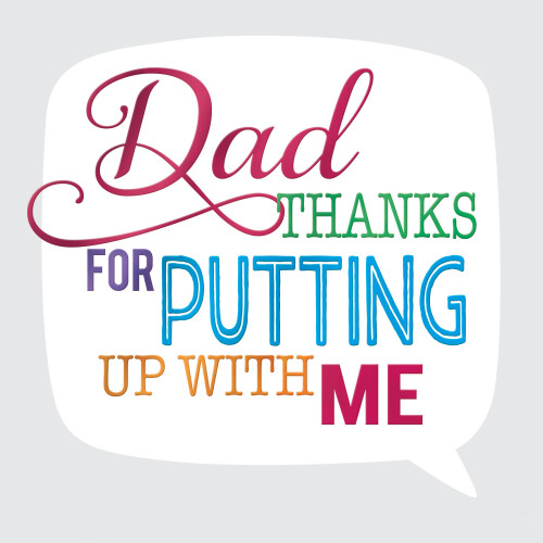 Thanks Dad Father's Day Square Script Greeting Card Foiled Greetings Cards