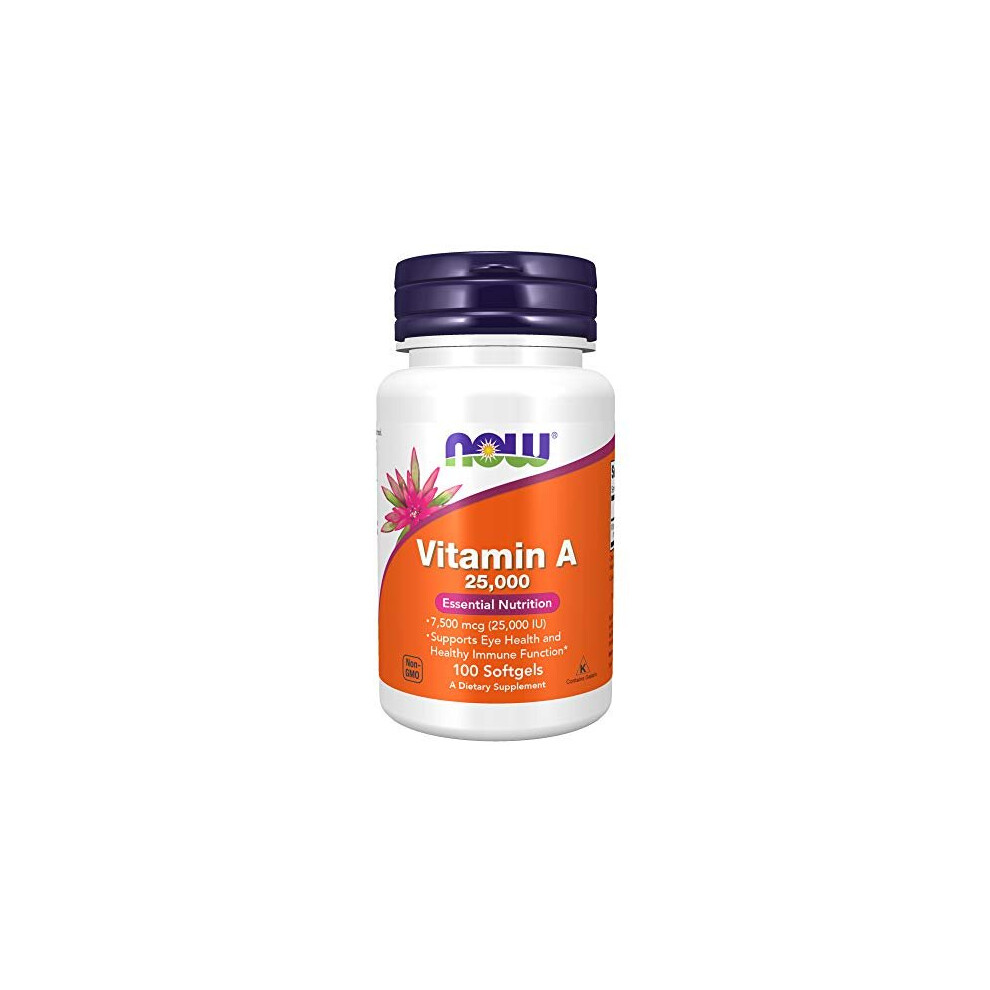 New Now Foods Now Supplements, Vitamin A (Fish Liver Oil) 25,000 Iu, Essential Nutrition, 100 Softgels