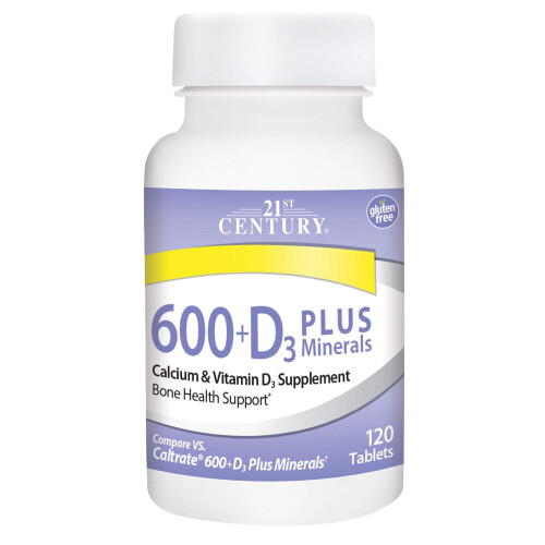 21st Century, 600+D3 Plus Mineralien, 120 Tabletten
