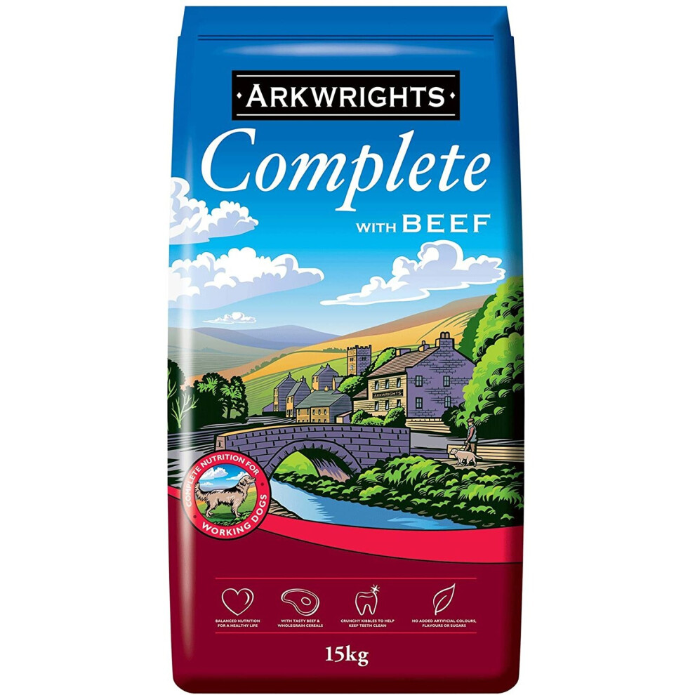 Gilbertson & Page Arkwrights Complete Dry Dog Food Beef, 15 kg, transparent