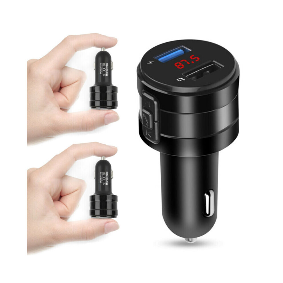 Handsfree Bluetooth Fast Car Dual Usb Charger Cigarette Lighter Socket Adapter 699346175413