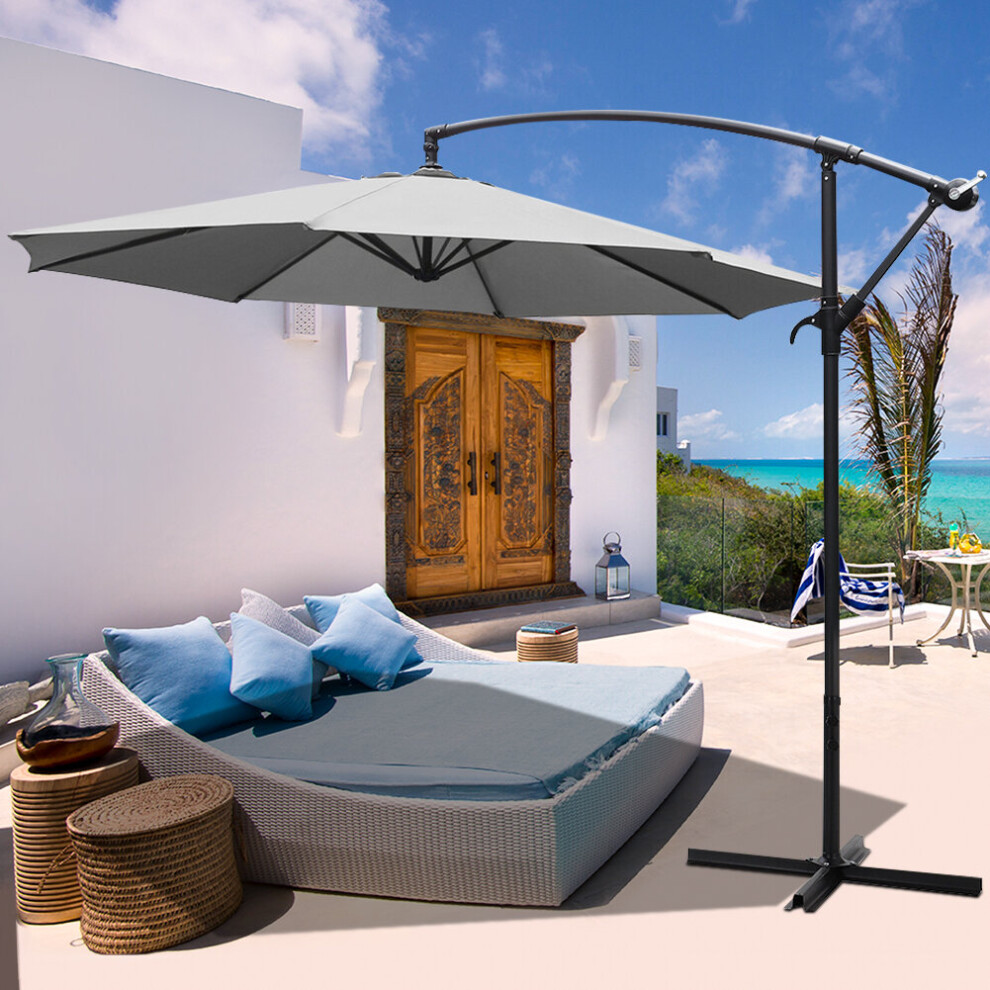 Garden Parasol Sun Shade Patio Umbrella with Cross Base