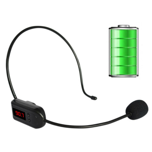 FM Radio Wireless Microphone Headset Microphone Small Loudspeaker Head-Mounted 2