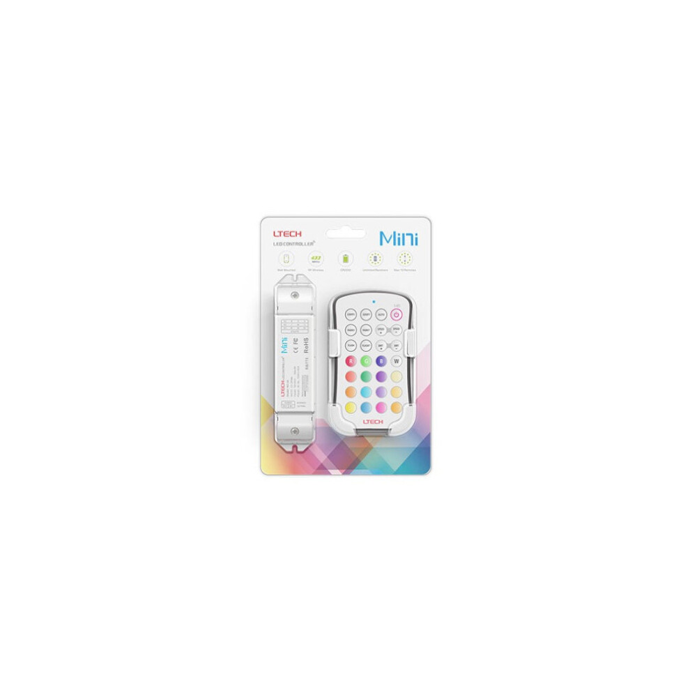 Single zone RGB LED strips Controller With RF Receiver Ltech, M6+M3-3A