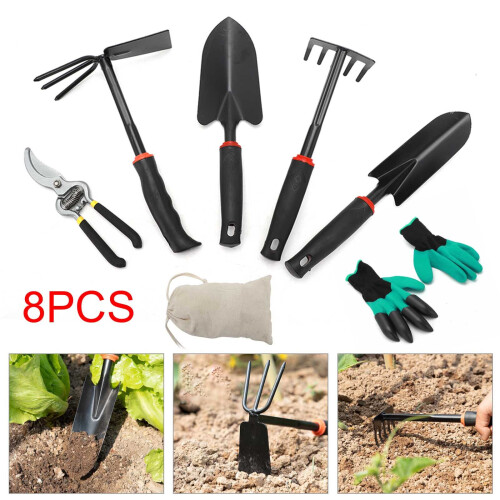 8CS Garden Hand Tool Set Home Gardening Kit Trowel Digging Plant Weeding Tool