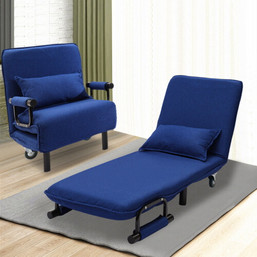 Folding Single Bed Sleeper Sofa Recliner Futon Chair Z Bed Chaise Guest Sofabed