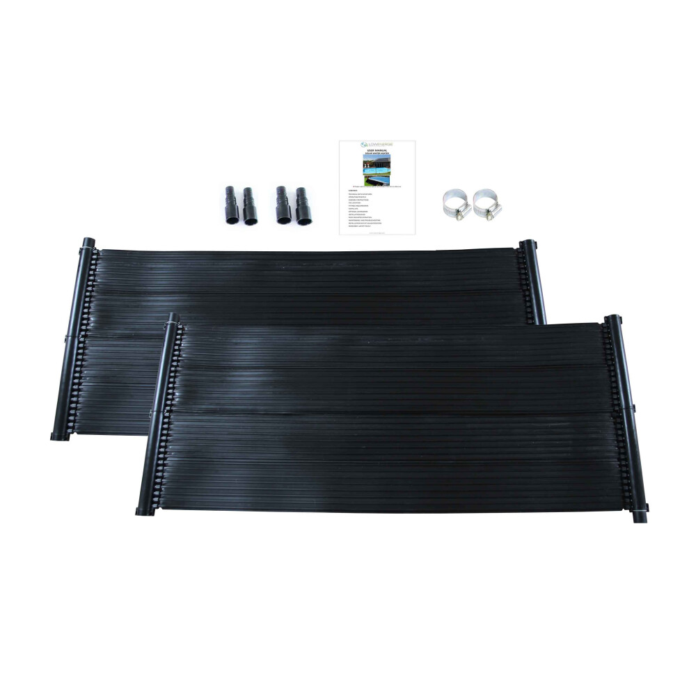 (2) Swimming/Paddling Pool Solar Hot Water Heater Mat Total PV Panel Kit Free Sun Energy Kids