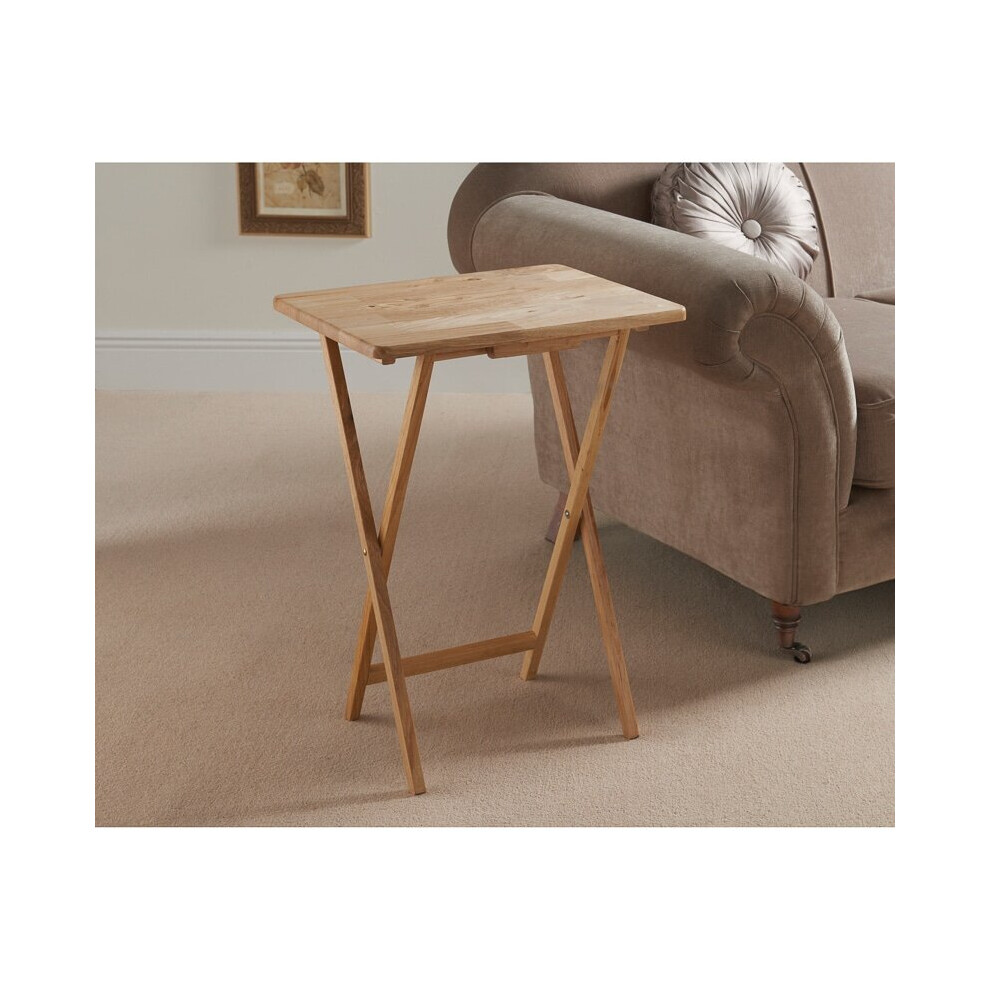 100% Rubberwood Folding Table Steel Folding Legs Take It Around The House and Use it In Any Room.