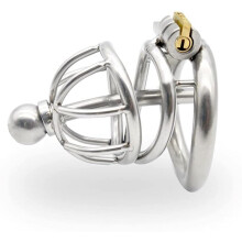 Male Chastity Device, Max Secure Cage, Removable Urethral Tube, Comfort Style Back Ring