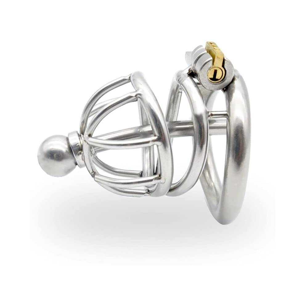 Male Chastity Device, Max Secure Cage, Removable Urethral Tube, Comfort Style Back Ring