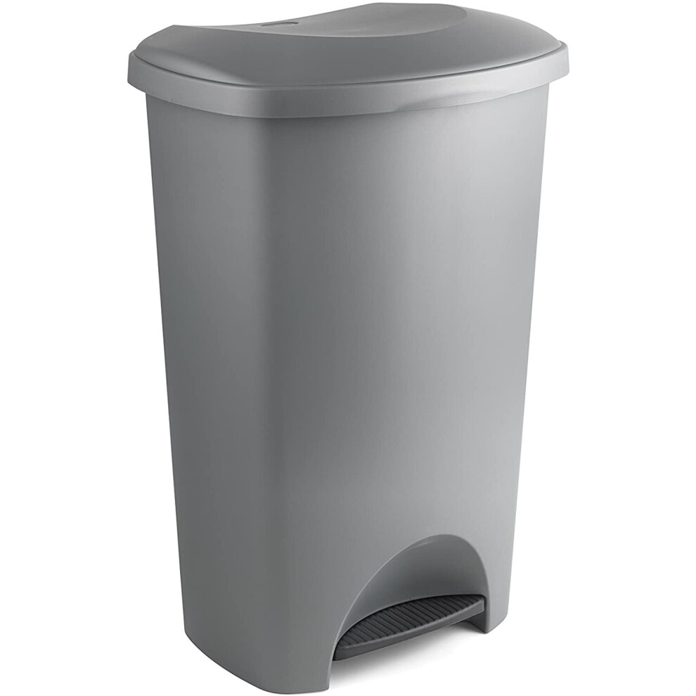 Addis Everyday Family Pedal Bin, 50 Litre, Metallic Grey