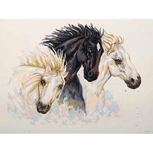 Equine Study Horses Tapestry Needlepoint Canvas - Large