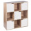 URBN Living (9 Cube - Oak, White) 9 Cube Wooden Storage Bookcase Unit With Doors 1