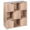 URBN Living (9 Cube - Oak, Oak) 9 Cube Wooden Storage Bookcase Unit With Doors 1
