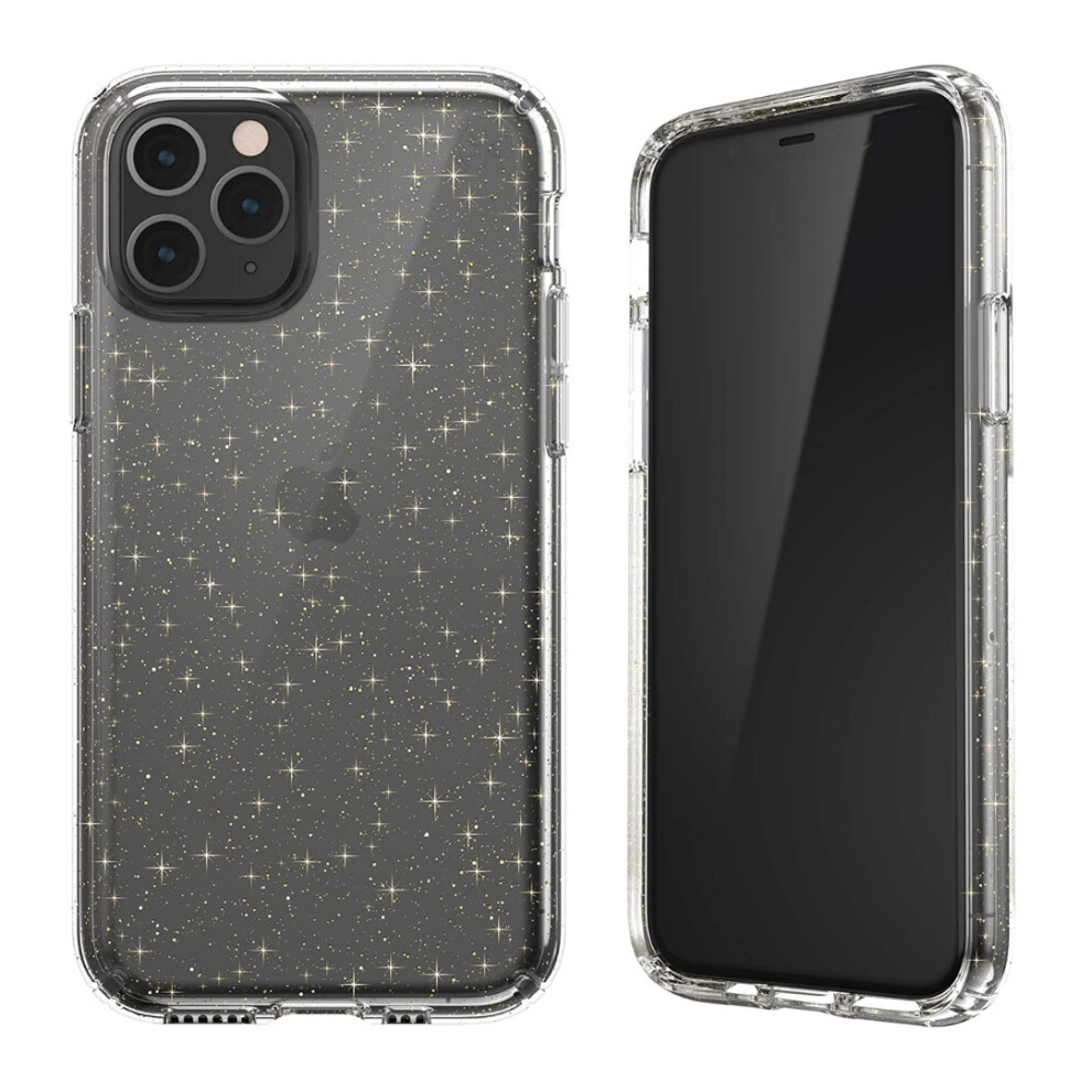 Speck Presidio Clear + Gold Glitter Hard Anti Scratch Case Cover For iPhone 11 Pro (5.8")