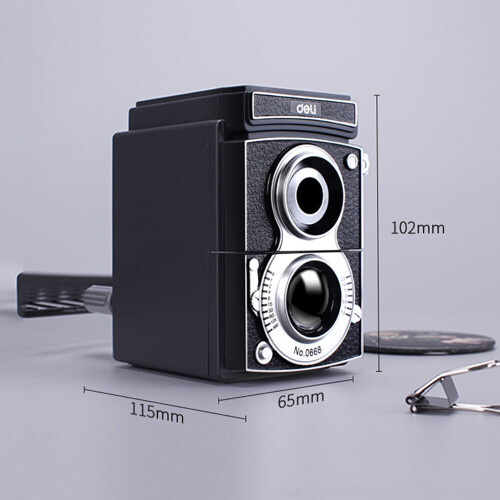 Retro Camera Pencil Sharpener Creative Hand-Cranked Pencil Sharpener Pencil Planer Multi-Function Adjustable Pencil Sharpener 1