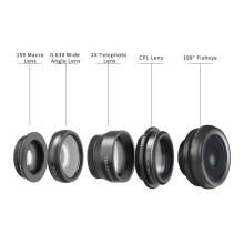 Mobile Phone Lens Fisheye Wide-Angle Macro Telephoto Polarization Five-In-One Set Universal External