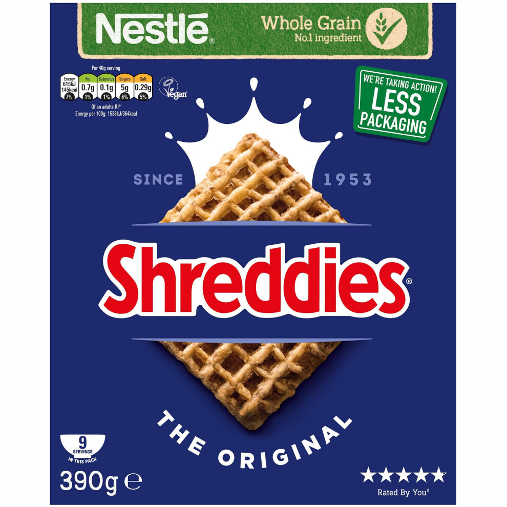 New Nestle Nestlé Shreddies Original Cereal - 10X460g Grain