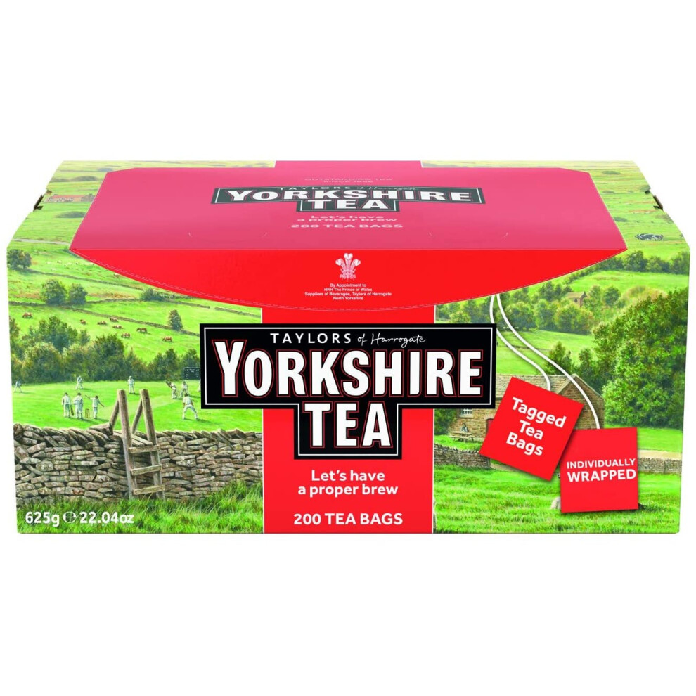 Taylors of Harrogate Yorkshire Tea 200 Individually Wrapped & Tagged Tea Bags