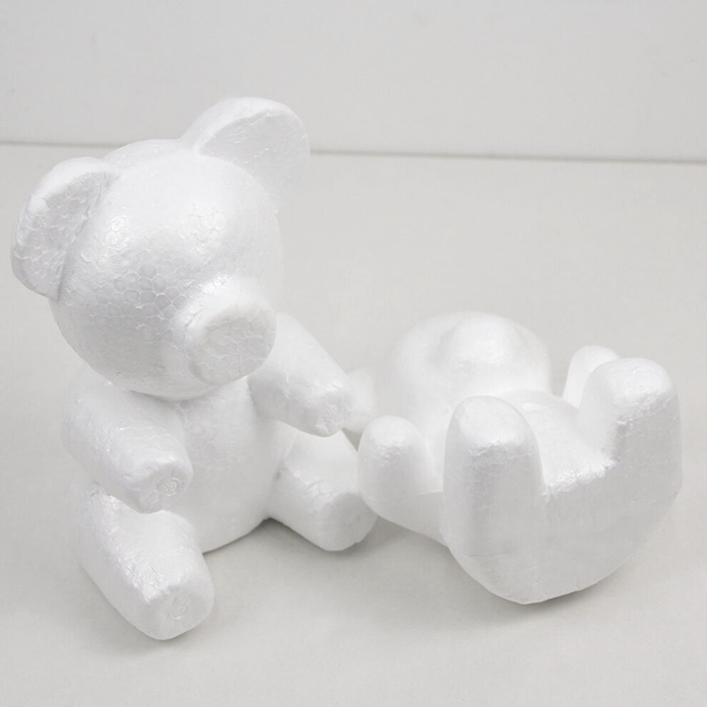 6PCS Styrofoam White Foam Bear Mold Artificial Flower Head Rose Bear
