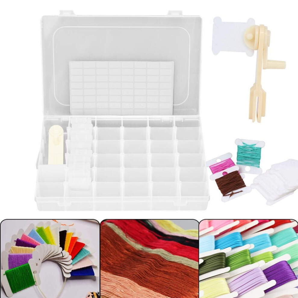 Embroidery Floss Cross Stitch Organizer Storage Box Set Thread Bobbins