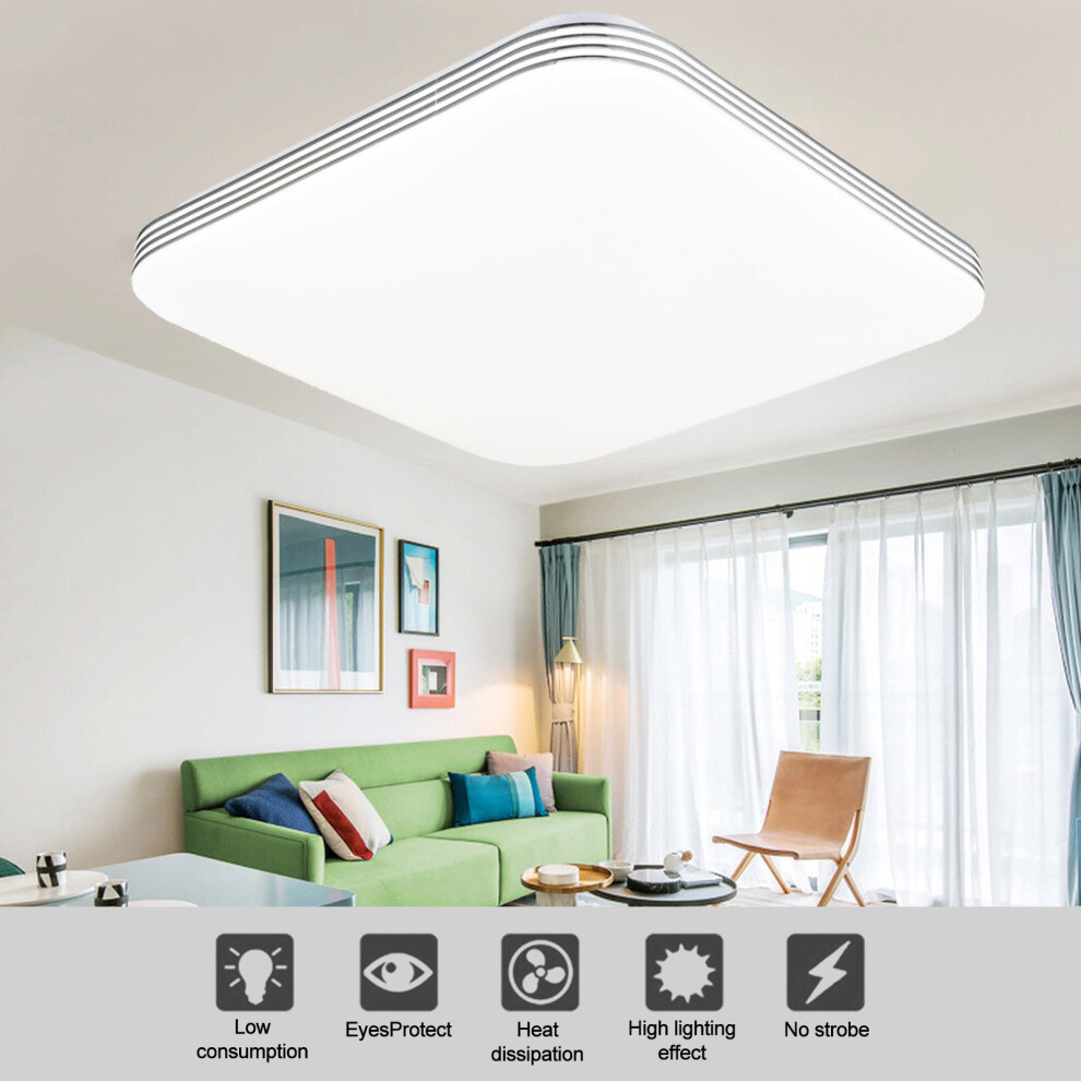 24W LED Ceiling Light Square Panel Down Lights Bathroom Kitchen Living Room Lamp