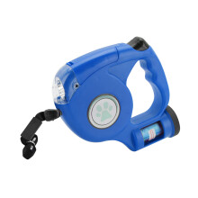 (Blue ) Dog Leads Lead Retractable Training Pet Leash Extending Tape Cord With Light