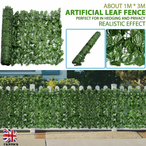 Dripex 1m X 3m Artificial Leaf Hedge Privacy Screening Garden Fence Panel Roll 1