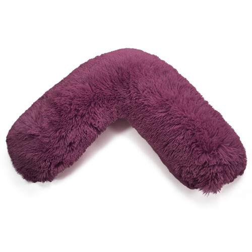 (Plum, V Case Only) Teddy Cuddles V Shape Pillow Case For Support