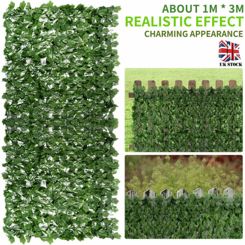 Dripex 1m X 3m Artificial Leaf Hedge Privacy Screening Garden Fence Panel Roll 2