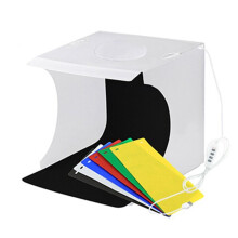 20cm Ring LED Panel Folding Portable Light Photo Lighting Studio Shooting Tent Box Kit With 6 Colors Backdrops