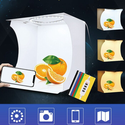 20cm Ring LED Panel Folding Portable Light Photo Lighting Studio Shooting Tent Box Kit With 6 Colors Backdrops 1