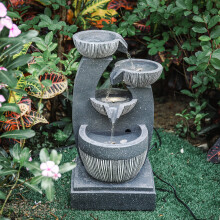 In/Outdoor Water Fountain Feature LED Lights Garden Statues Decor Electric Powered