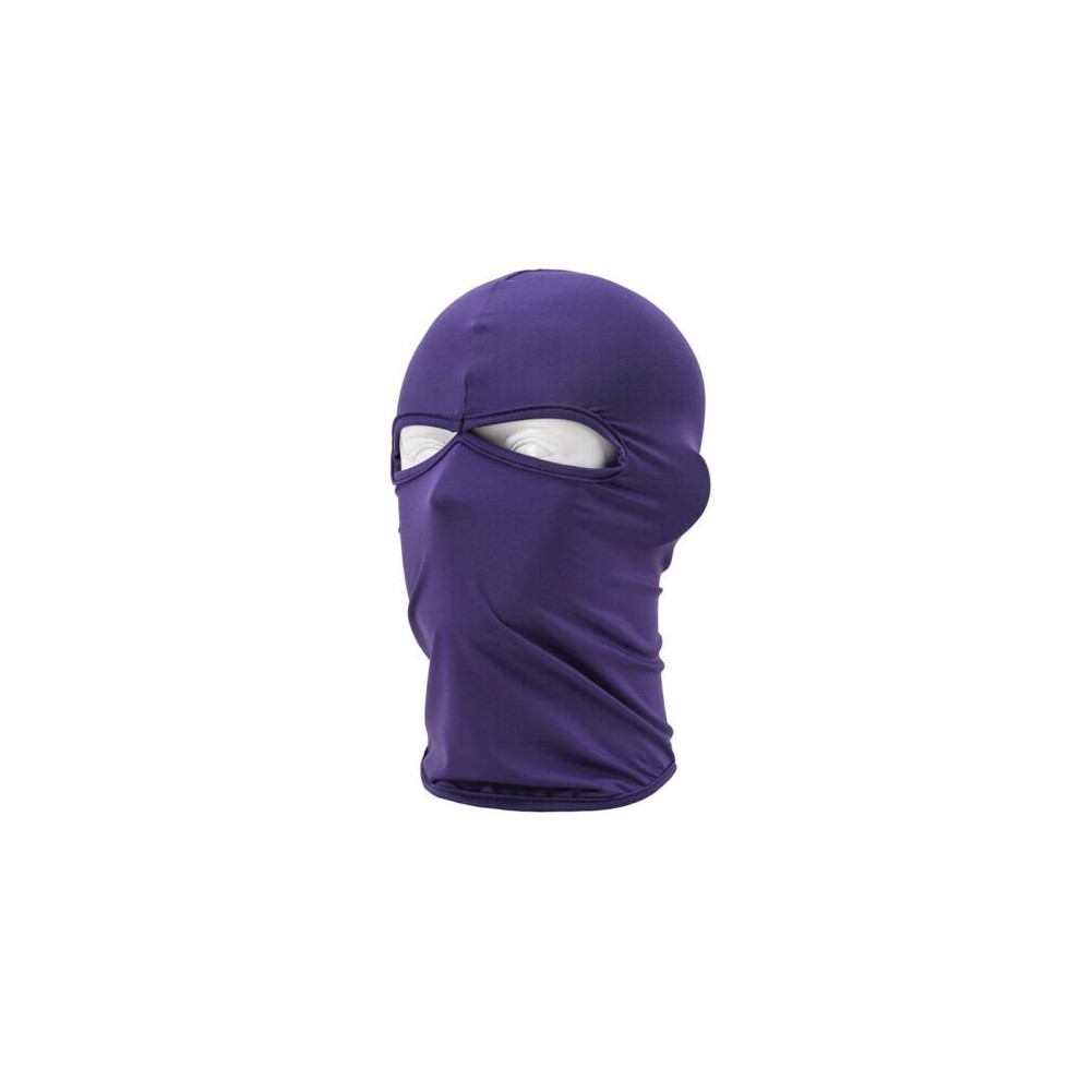 (Purple) Full Face Mask Balaclava Motorcycle Bike Cycling Ski Helmet Neck Plain Headwear Purple 699346170753