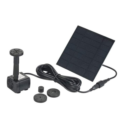 (Square Solar Fountain) Solar Panel Powered Water Feature Garden Pool Pond With LED Light 1