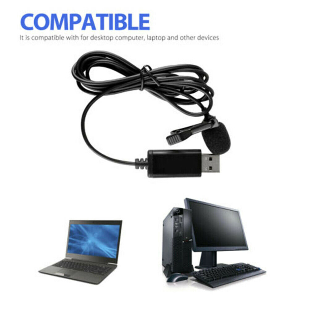 Usb Lavalier Lapel Microphone Clip On Collar Mic For Meeting Computer 7381457036297