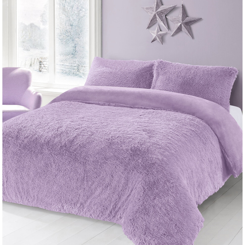 (Lilac, Single ) Alaska Cuddles Teddy Soft Duvet Cover