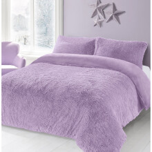 (Lilac, King) Alaska Cuddles Teddy Soft Duvet Cover