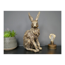 Large Gold Resin Hare Ornament