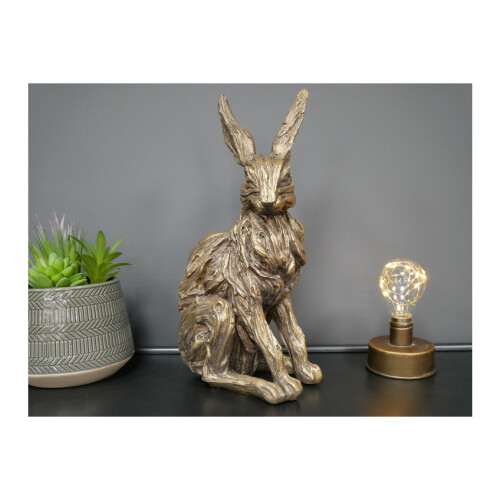 Large Gold Resin Hare Ornament